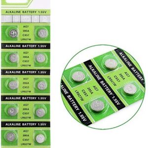 green colored strips with 10 batteries