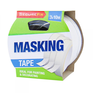 green and white coloured box on which masking tape is written on it